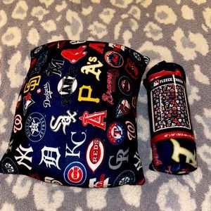 Baseball set fleece blanket and pillow